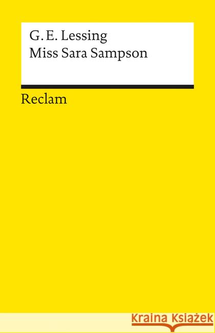 Miß Sara Sampson : Ein Trauerspiel in 5 Aufzügen Lessing, Gotthold E.   9783150000168 Reclam, Ditzingen - książka