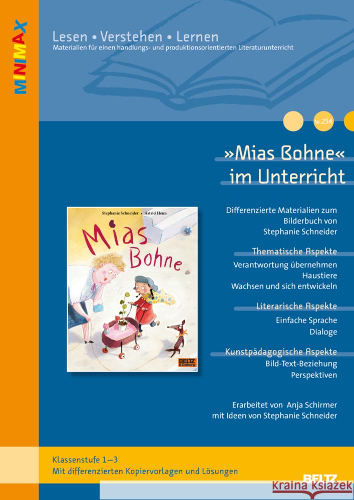 »Mias Bohne« im Unterricht Schirmer, Anja, Schneider, Stephanie 9783407824592 Beltz - książka