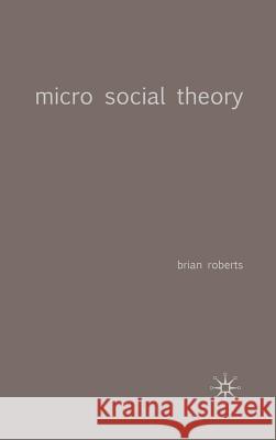 Micro Social Theory Brian Roberts 9780333995693 Palgrave MacMillan - książka