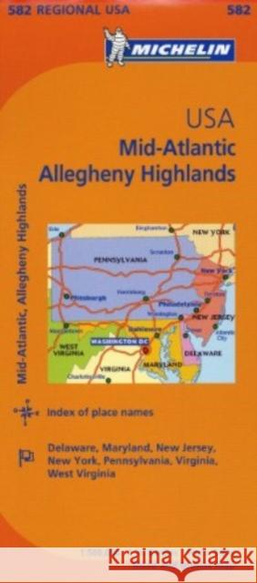 Midatlantic - Michelin Regional Map 582 Michelin 9782067175228 Michelin Editions des Voyages - książka