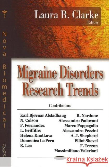 Migraine Disorders Research Trends Laura B Clarke 9781600215537 Nova Science Publishers Inc - książka