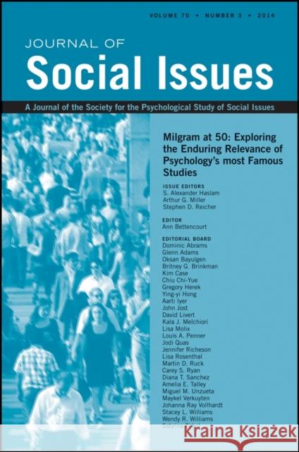 Milgram at 50: Exploring the Enduring Relevance of Psychology's Most Famous Studies S. Alexander Haslam Arthur G. Miller Stephen Reicher 9781119029021 Wiley-Blackwell - książka