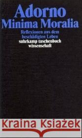 Minima Moralia : Reflexionen aus dem beschädigten Leben Adorno, Theodor W. Adorno, Theodor W. Tiedemann, Rolf 9783518293041 Suhrkamp - książka