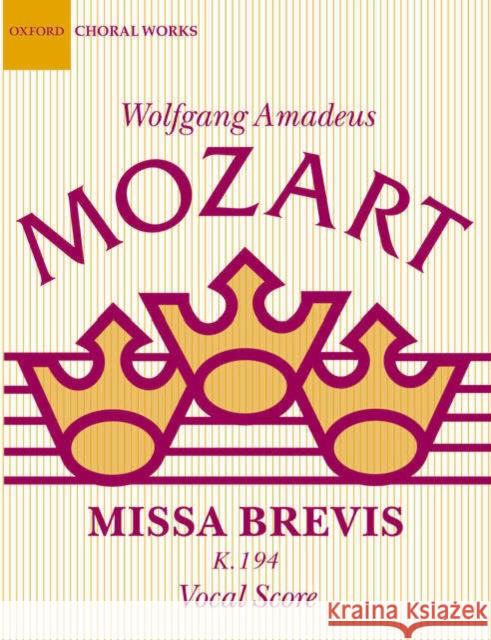 Missa Brevis in D K.194  9780193376304 Oxford University Press - książka
