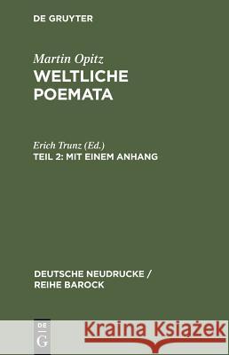 Mit einem Anhang Trunz, Erich 9783484160071 X_Max Niemeyer Verlag - książka