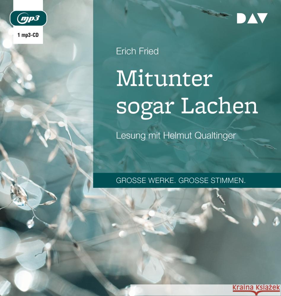 Mitunter sogar Lachen, 1 Audio-CD, 1 MP3 Fried, Erich 9783742419200 Der Audio Verlag, DAV - książka