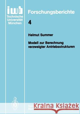 Modell Zur Berechnung Verzweigter Antriebsstrukturen Summer, Helmut 9783540163947 Springer - książka