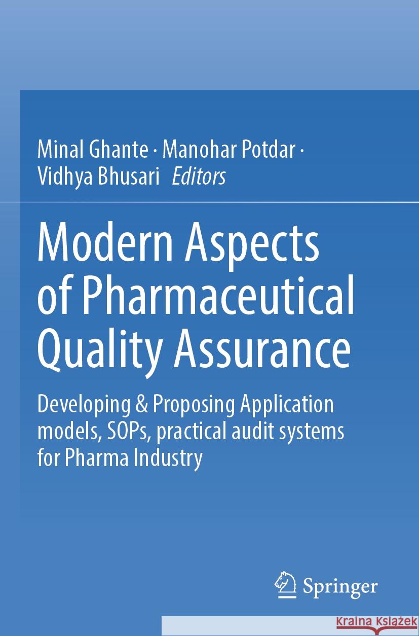 Modern Aspects of Pharmaceutical Quality Assurance  9789819992737 Springer Nature Singapore - książka