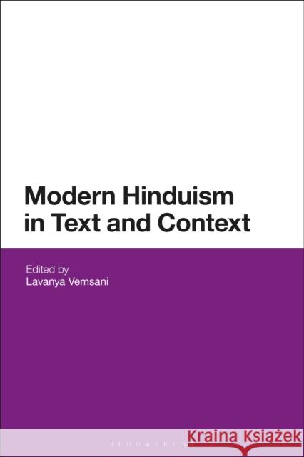 Modern Hinduism in Text and Context Lavanya Vemsani 9781350045088 Bloomsbury Academic - książka