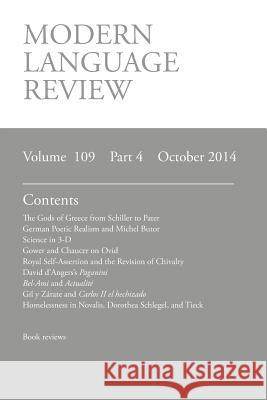 Modern Language Review (109: 4) October 2014 D. F. Conon 9781781881538 Modern Humanities Research Association - książka