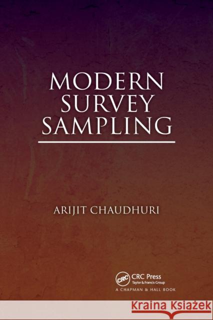 Modern Survey Sampling Arijit Chaudhuri 9780367378615 CRC Press - książka