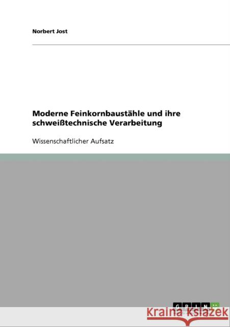 Moderne Feinkornbaustähle und ihre schweißtechnische Verarbeitung Jost, Norbert 9783638909310 Grin Verlag - książka