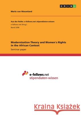 Modernization Theory and Women's Rights in the African Context Marla Va 9783346134783 Grin Verlag - książka