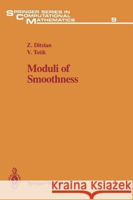 Moduli of Smoothness Z. Ditzian V. Totik 9781461291510 Springer - książka
