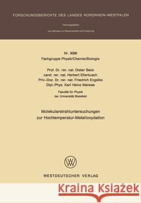 Molekularstrahluntersuchungen zur Hochtemperatur- Metalloxydation Dieter Beck 9783531030968 Vs Verlag Fur Sozialwissenschaften - książka