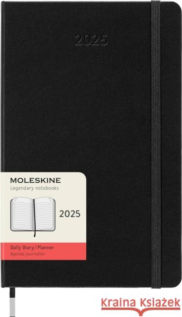 Moleskine 2025 12-Month Daily Large Hardcover Notebook: Black Moleskine 8056999270131 Moleskine - książka