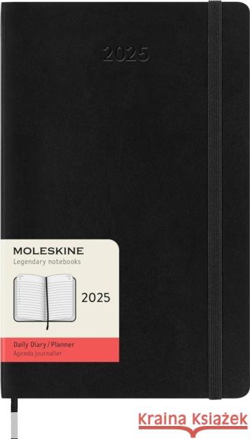 Moleskine 2025 12-Month Daily Large Softcover Notebook: Black Moleskine 8056999270162 Moleskine - książka