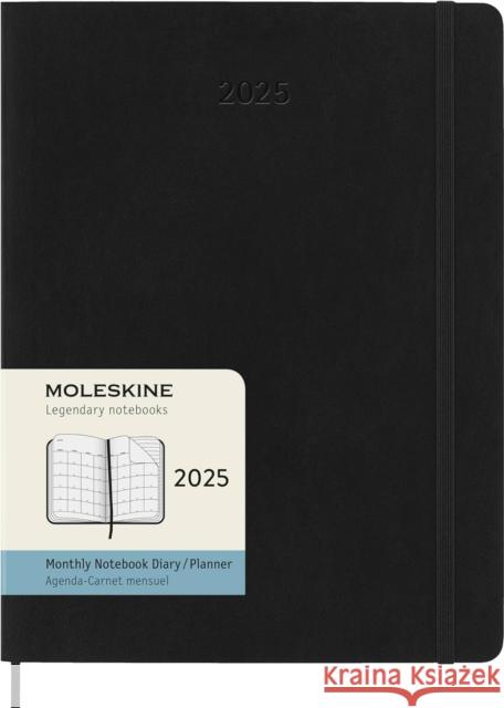 Moleskine 2025 12-Month Monthly XL Softcover Notebook: Black Moleskine 8056999270513 Moleskine - książka