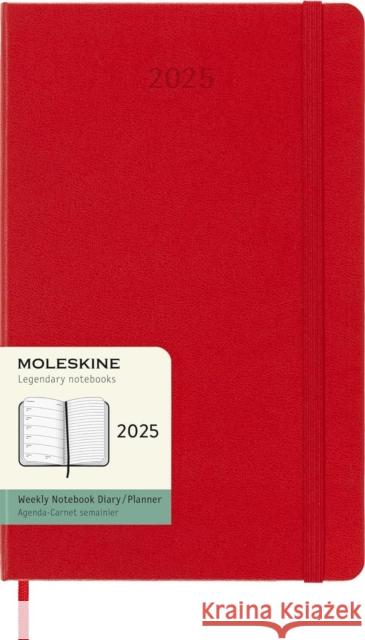 Moleskine 2025 12-Month Weekly Large Hardcover Notebook: Scarlet Red Moleskine 8056999270285 Moleskine Germany - książka