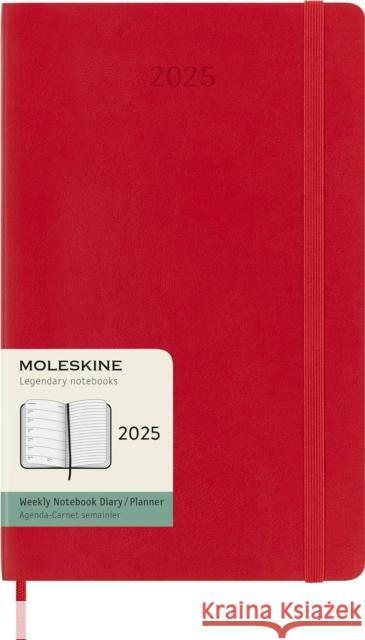 Moleskine 2025 12-Month Weekly Large Softcover Notebook: Scarlet Red Moleskine 8056999270322 Moleskine - książka