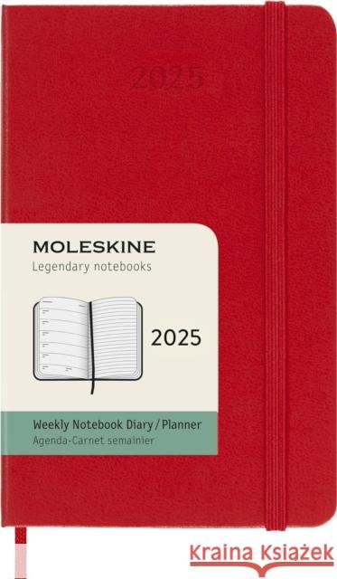 Moleskine 2025 12-Month Weekly Pocket Hardcover Notebook: Scarlet Red Moleskine 8056999270353 Moleskine - książka