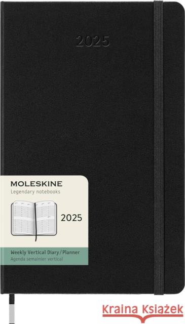 Moleskine 2025 12-Month Weekly Vertical Large Hardcover Notebook: Black Moleskine 8056999270520 Moleskine - książka