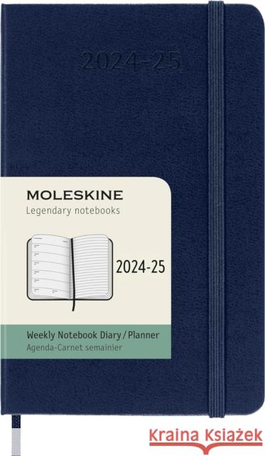 Moleskine 2025 18-Month Weekly Pocket Hardcover Notebook: Sapphire Blue Moleskine 8056999270612 Moleskine - książka