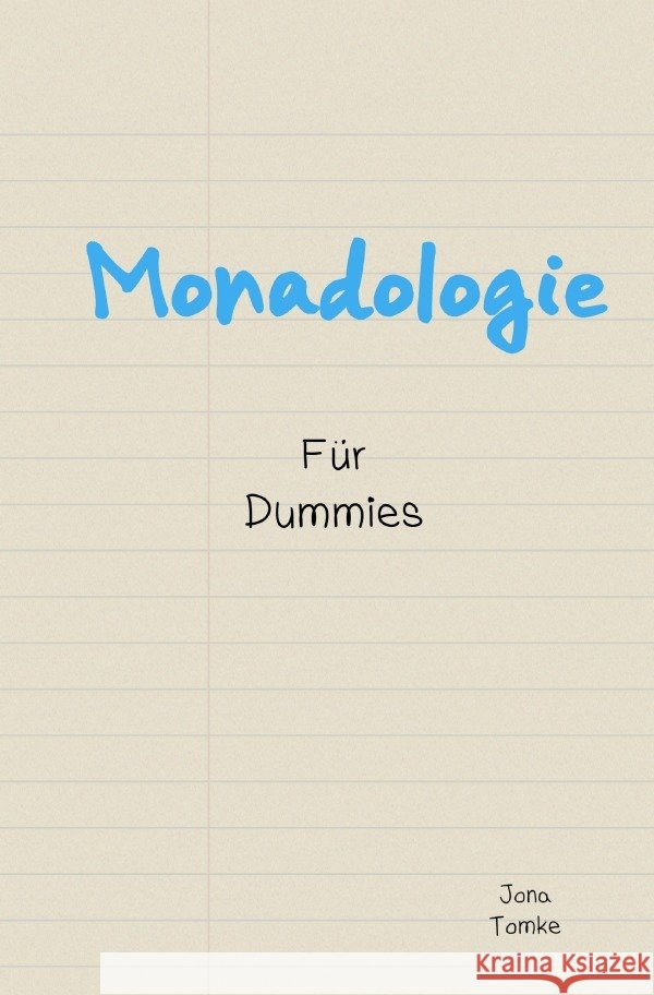 Monadologie für Dummies Tomke, Jona 9783754127155 epubli - książka