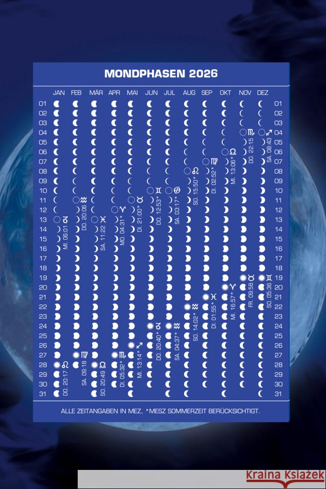 Mondphasenpostkarten 2026 Liggenstorfer, Roger 9783037886991 Nachtschatten Verlag - książka