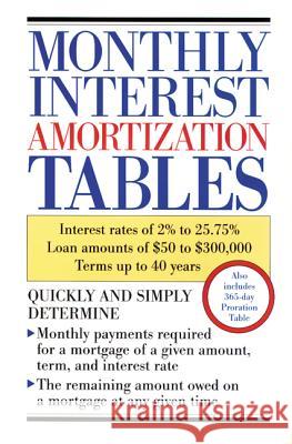 Monthly Interest Amortization Tables: Interest Rates of 2% to 25.75%, Loan Amounts of $50 to $300,000, Terms Up to 40 Years Delphi 9780809235643 McGraw-Hill Companies - książka