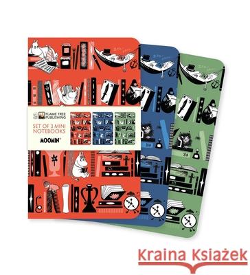 Moomin Bookshelves Set of 3 Mini Notebooks Flame Tree Studio 9781835627655 Flame Tree Gift - książka