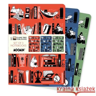 Moomin Bookshelves Set of 3 Standard Notebooks Flame Tree Studio 9781835628577 Flame Tree Gift - książka