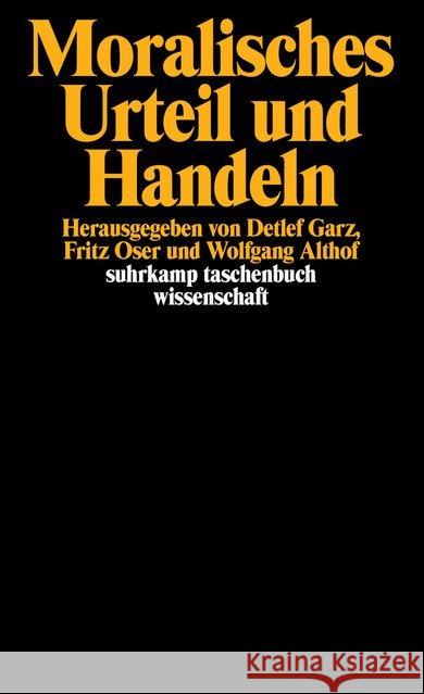 Moralisches Urteil und Handeln  9783518289938 Suhrkamp - książka