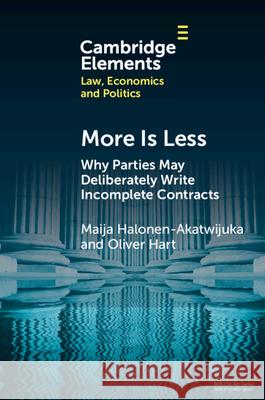 More is Less Oliver (Harvard University) Hart 9781009396073 Cambridge University Press - książka