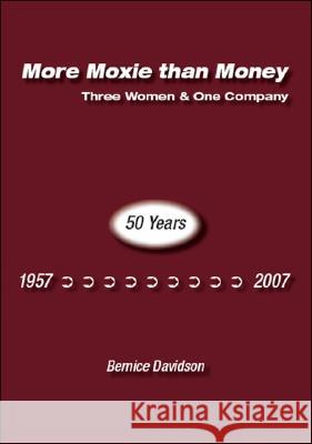 More Moxie Than Money: Three Women - One Company Bernice Davidson 9781425140502 Trafford Publishing - książka