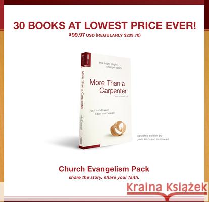 More Than a Carpenter 30 Pack, Church Evangelism Pack 30-Pack Josh D. McDowell Sean McDowell 9781414332062 Tyndale House Publishers - książka