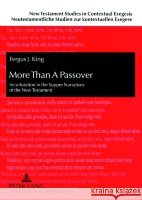 More Than a Passover: Inculturation in the Supper Narratives of the New Testament Schmeller, Thomas 9783631565759 Peter Lang Gmbh, Internationaler Verlag Der W - książka