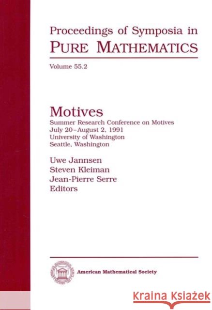 Motives, Part 2  9780821827987 AMERICAN MATHEMATICAL SOCIETY - książka