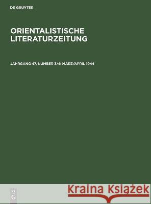 März/April 1944 No Contributor 9783112614976 De Gruyter - książka