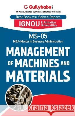 MS-05 Management of Machines and Materials Vimal Kuma 9789381638910 Gullybaba Publishing House Pvt Ltd - książka