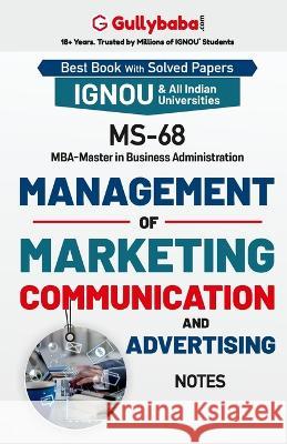 MS-68 Management of Marketing Communication and Advertising Panel Gullybab 9789381066416 Gullybaba Publishing House Pvt Ltd - książka