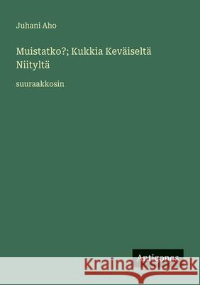 Muistatko?; Kukkia Kev?iselt? Niitylt?: suuraakkosin Juhani Aho 9783388066059 Antigonos Verlag - książka