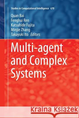 Multi-Agent and Complex Systems Bai, Quan 9789811096525 Springer - książka