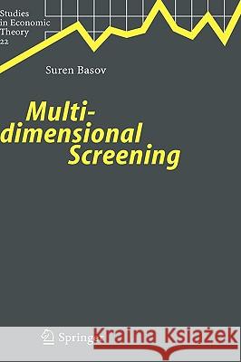 Multidimensional Screening Suren Basov 9783540239062 Springer-Verlag Berlin and Heidelberg GmbH &  - książka