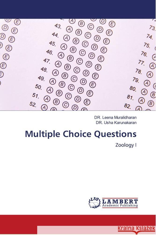 Multiple Choice Questions Muralidharan, DR. Leena, Karunakaran, DR. Usha 9786204719566 LAP Lambert Academic Publishing - książka