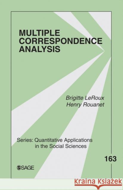 Multiple Correspondence Analysis Brigitte Leroux 9781412968973 SAGE PUBLICATIONS - książka