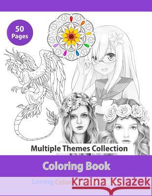 Multiple Themes Collection: Adult Coloring Book 50 Pages Ajm Leisure 9781726884068 Independently Published - książka