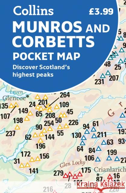 Munros and Corbetts Pocket Map: Discover Scotland’s Highest Peaks Collins Maps 9780008520625 HarperCollins Publishers - książka