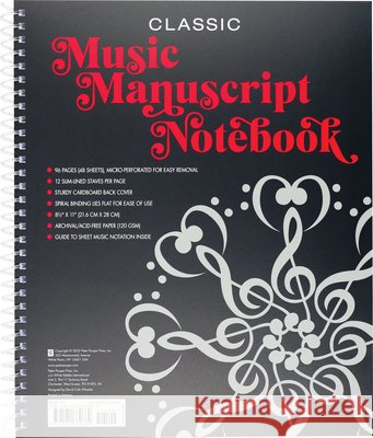 Music Manuscript Notebook (Classic)  9781441339669 Peter Pauper Press Inc. - książka