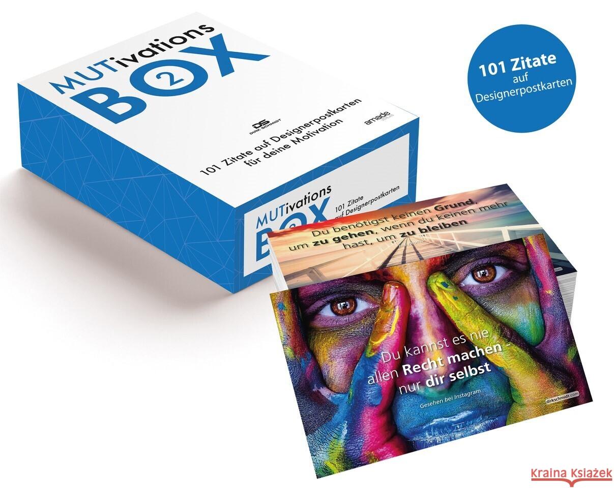 MUTivationsbox - 101 Zitate auf Designerpostkarten für deine Motivation Schmidt, Dirk 9783982255309 Amade Verlag - książka